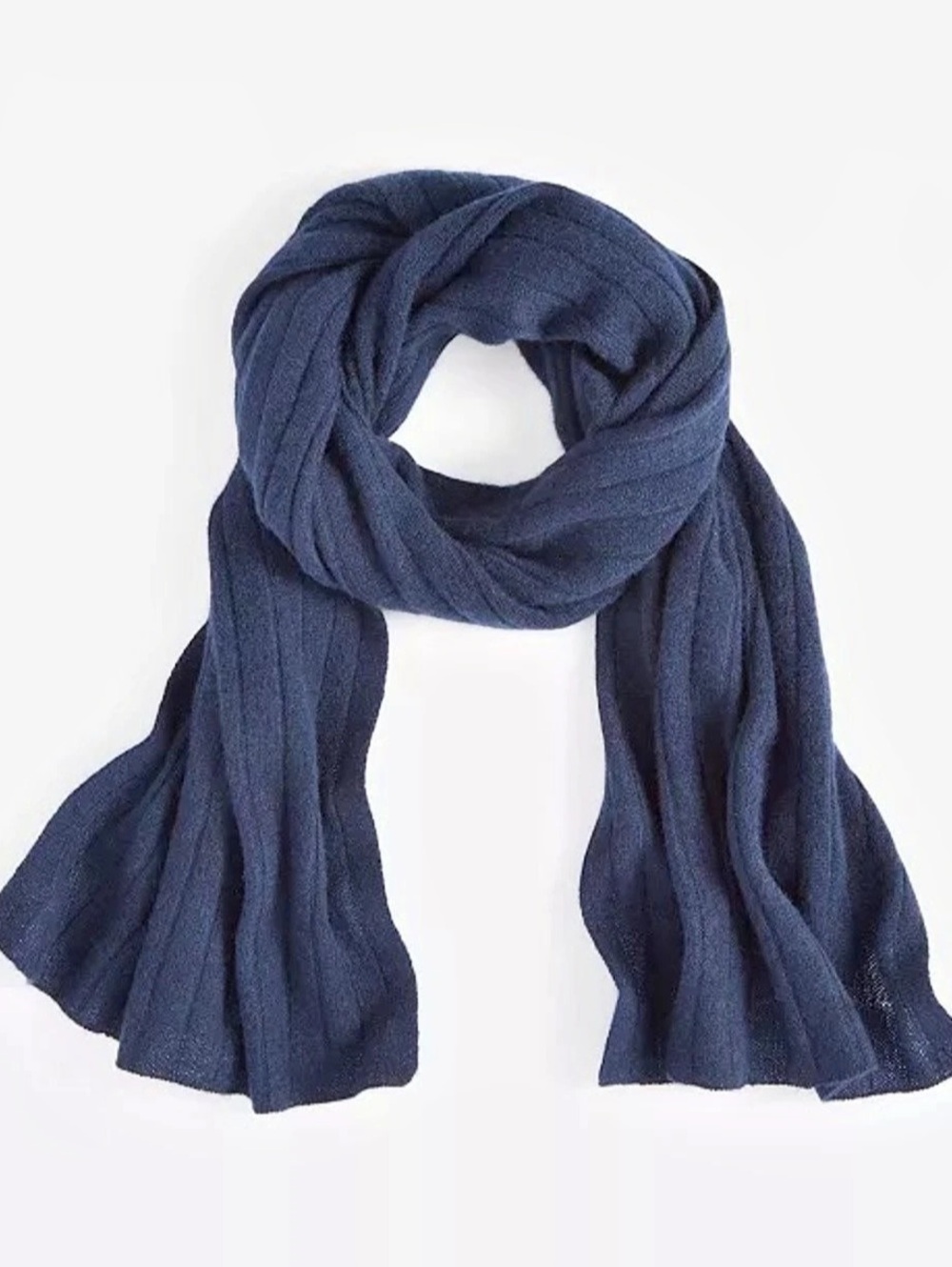 Charter Club Ribbed Cashmere Scarf 100% Cashmere Scarf in Blue NWT